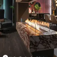 شومینه سه طرف شیشه کامل بدون دود 