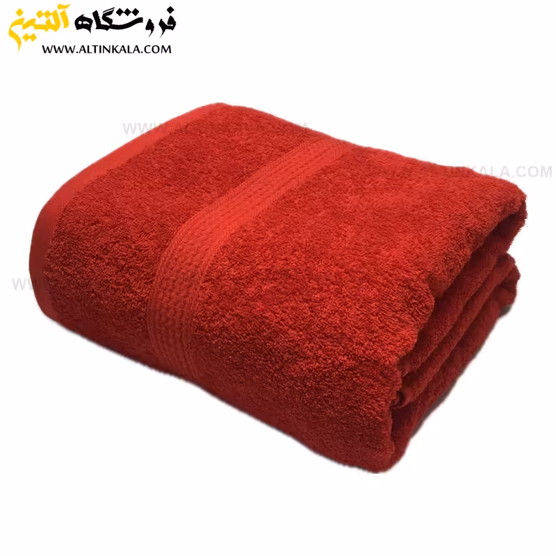 حوله حمامی برق لامع طرح دیور 100×165 قرمز