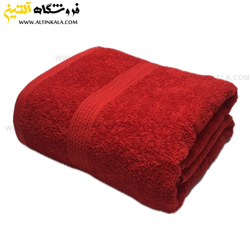 حوله حمامی برق لامع طرح دیور 100×165 قرمز