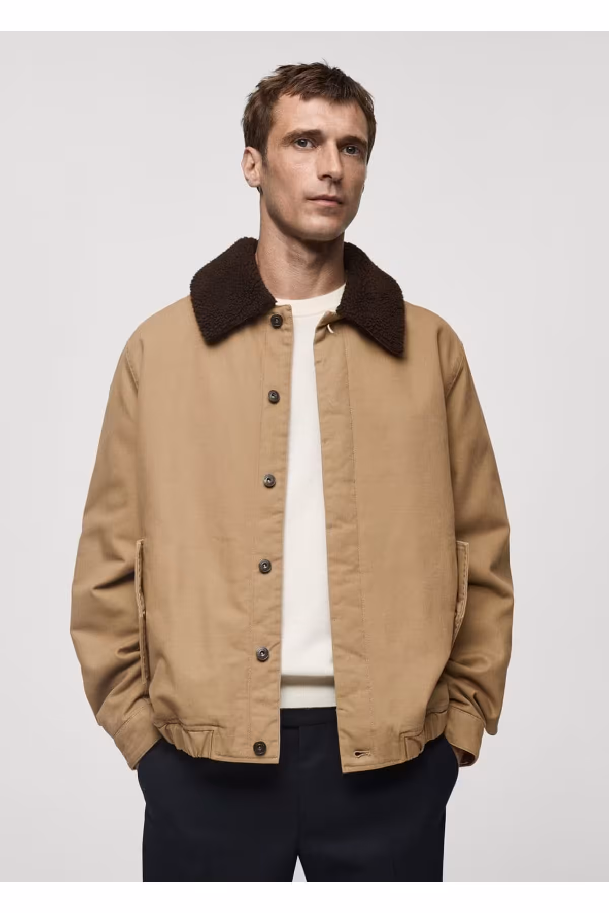 کت چند رنگ مردانه روکش خفگی خز اورجینال MANGO Man