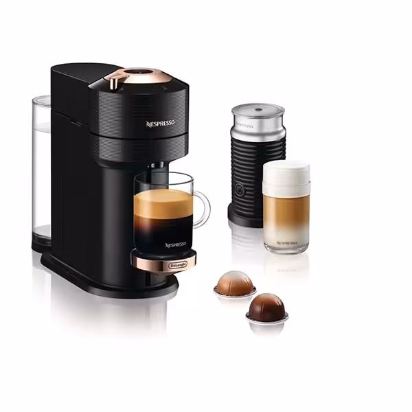 اسپرسو ساز نسپرسو دلونگی ورتو نکست رزگلد با کف شیرساز Aeroccino 3