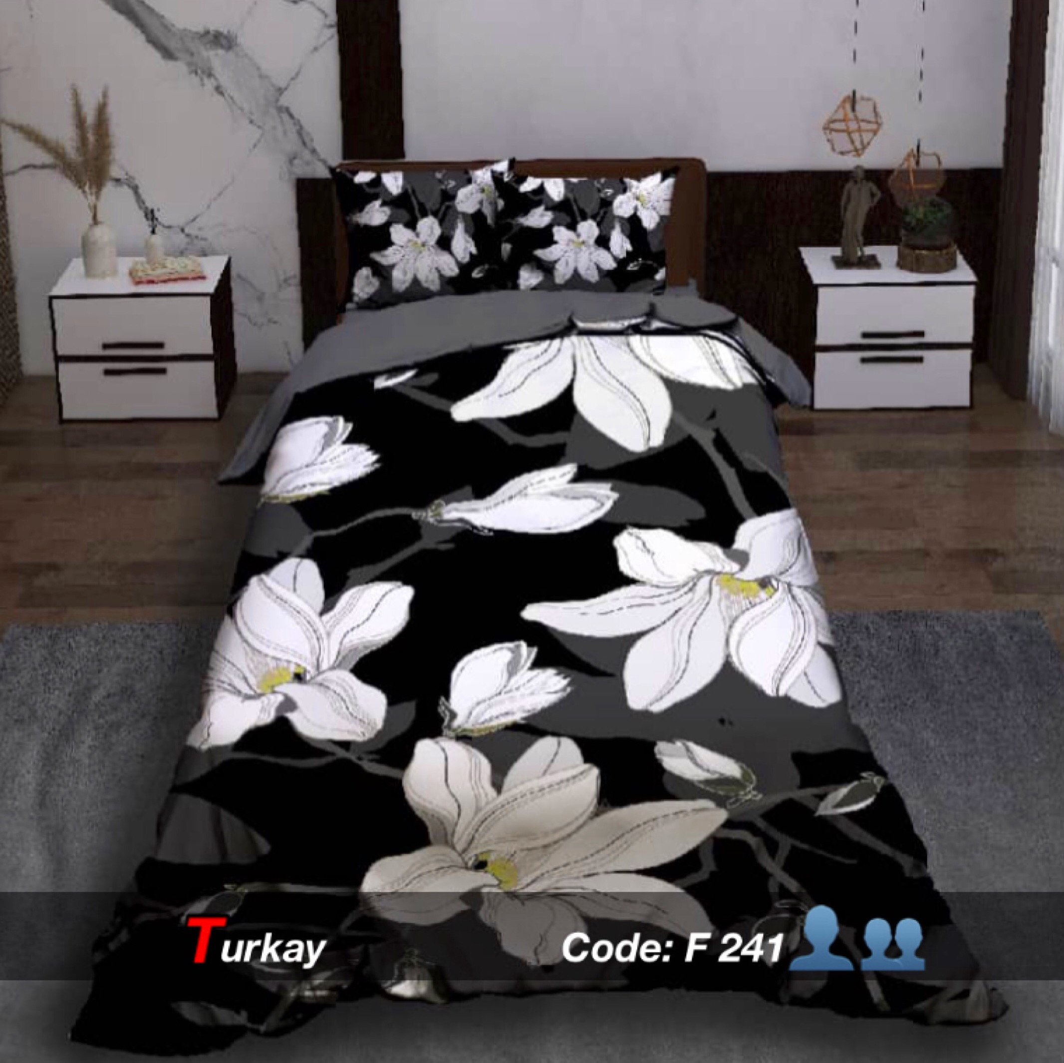 سرویس خواب طرح گل7یک نفره 5تکه