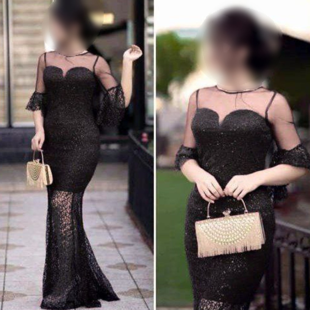 ماکسی زیبای دکلته جنس گیپور عنکبوتی در 4 سایزبندی