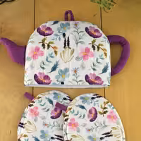 دمکن قوری مدل دار مخمل سایز  28 در 18 کد 3