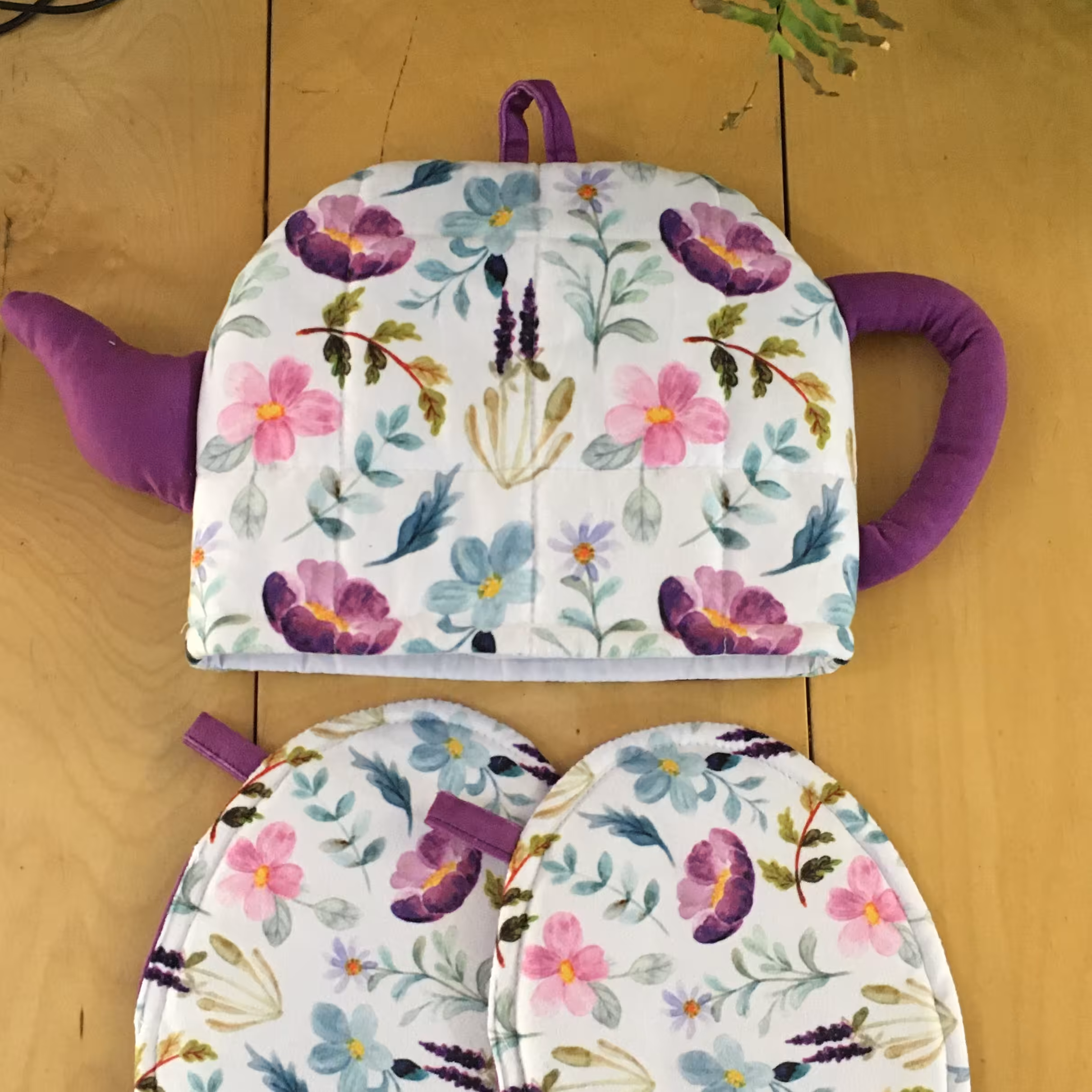 دمکن قوری مدل دار مخمل سایز  28 در 18 کد 3