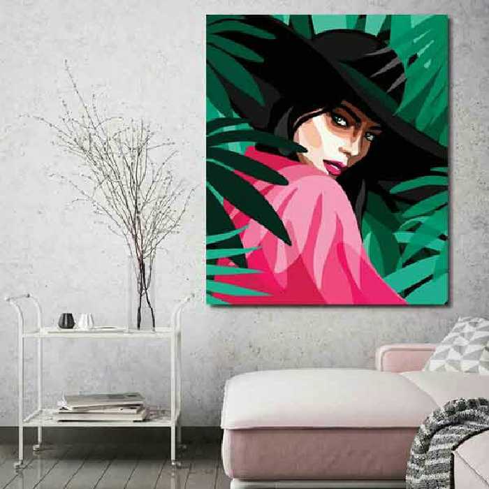 تابلو بوم چاپی لاویا طرح زن و برگ کد ART-919