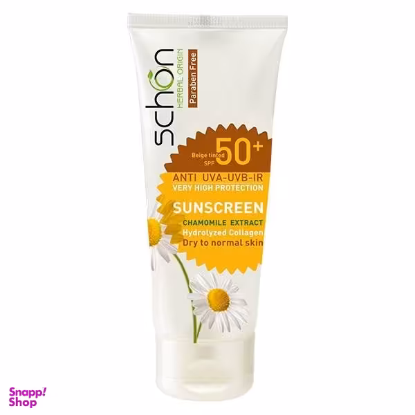 کرم ضد آفتاب خشک و نرمال SPF 50 رنگی شون (Schon) بژ روشن