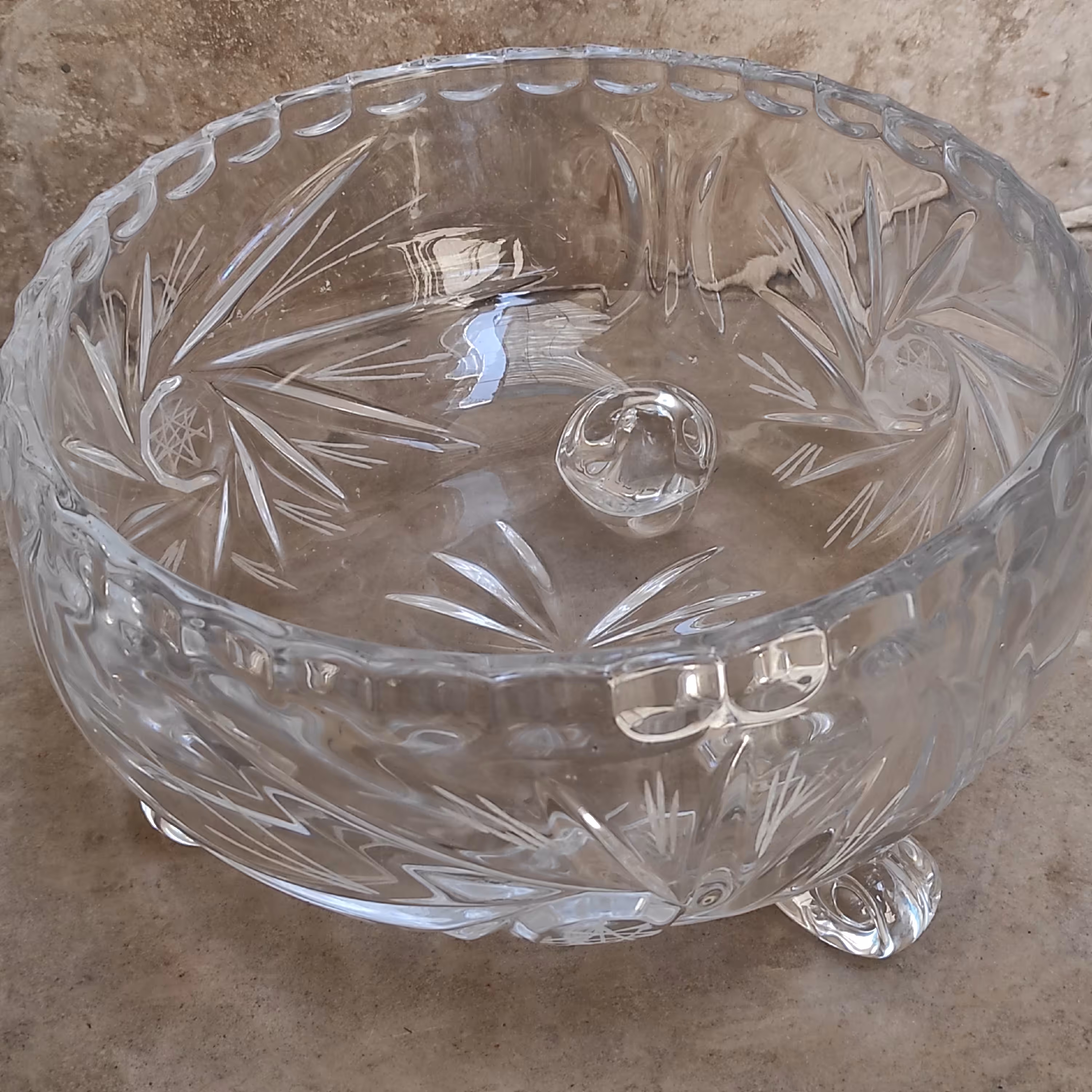کاسه میوه خوری خورشیدی کریستال 3گل