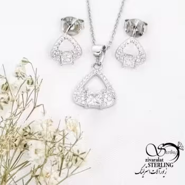 نیمست مثلث جواهری نقره ایتالیا کد 17360