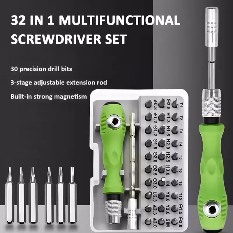 آچار پیچ گوشتی 32 پارچه چند حالته کد 6201