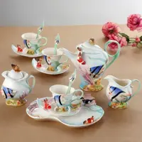 سرویس صبحانه خوری طرح ماهی کم یاب چینی خاص طرح برجسته وارداتی جهیزیه  ارسال پسکرایه 