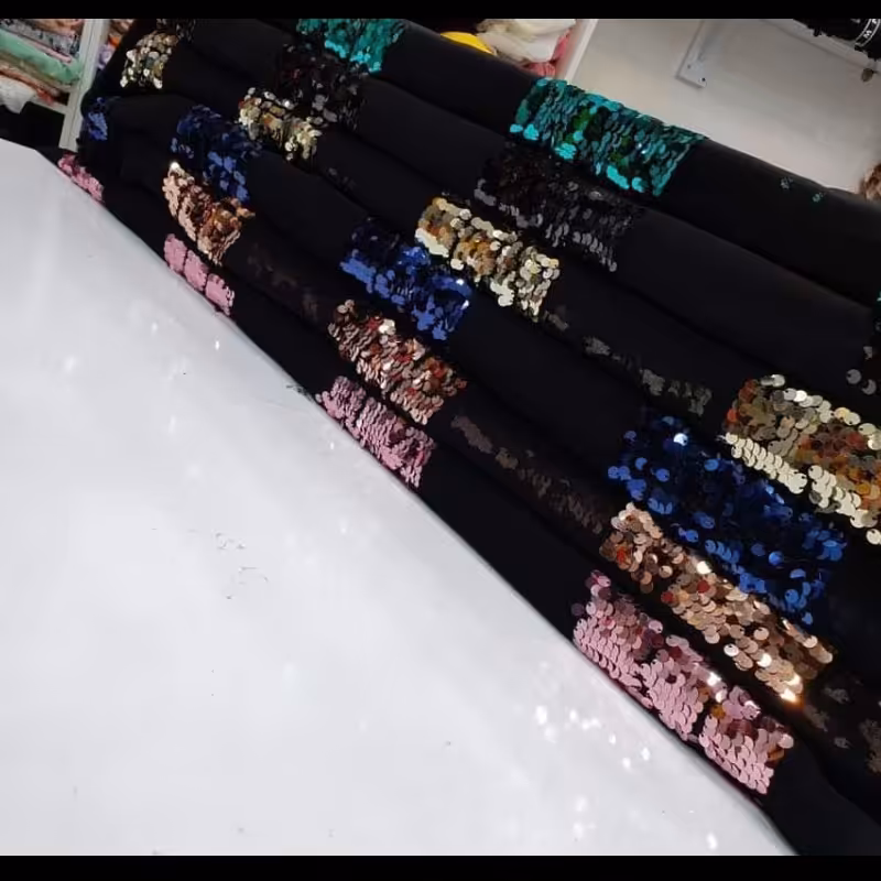 پارچه مجلسی حریر الیزابت پولک دوزی اصل عرض 115 