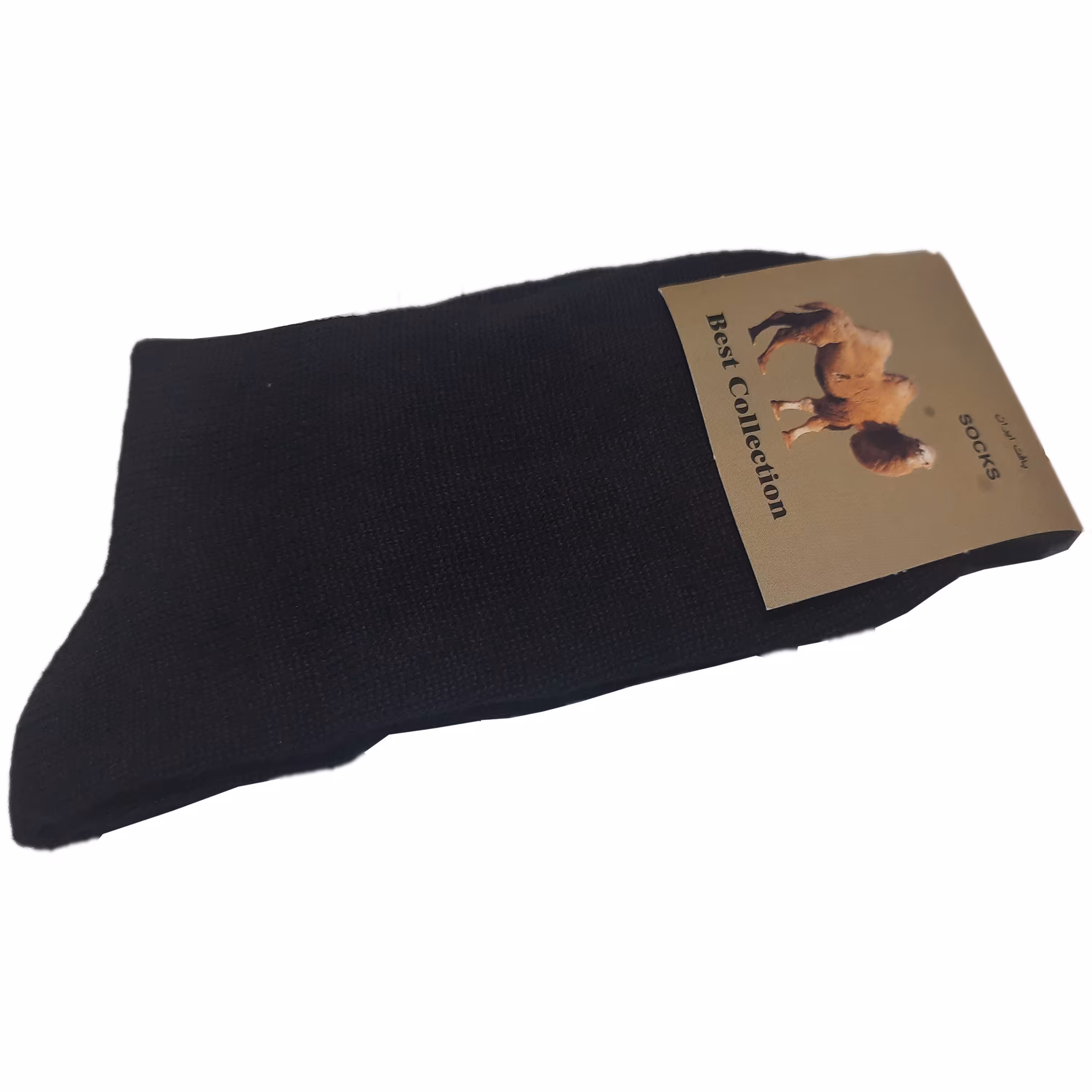 جوراب گرم پشم شتر طبی مشکی ساق بلند