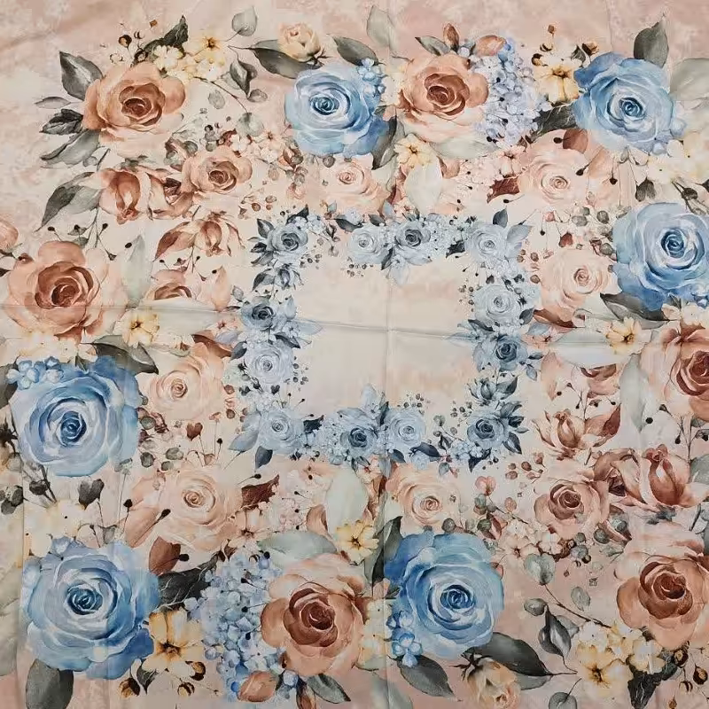 روسری ساتن ابریشم وارداتی ترکیه مجلسی دور دست دوز بسیار زیبا