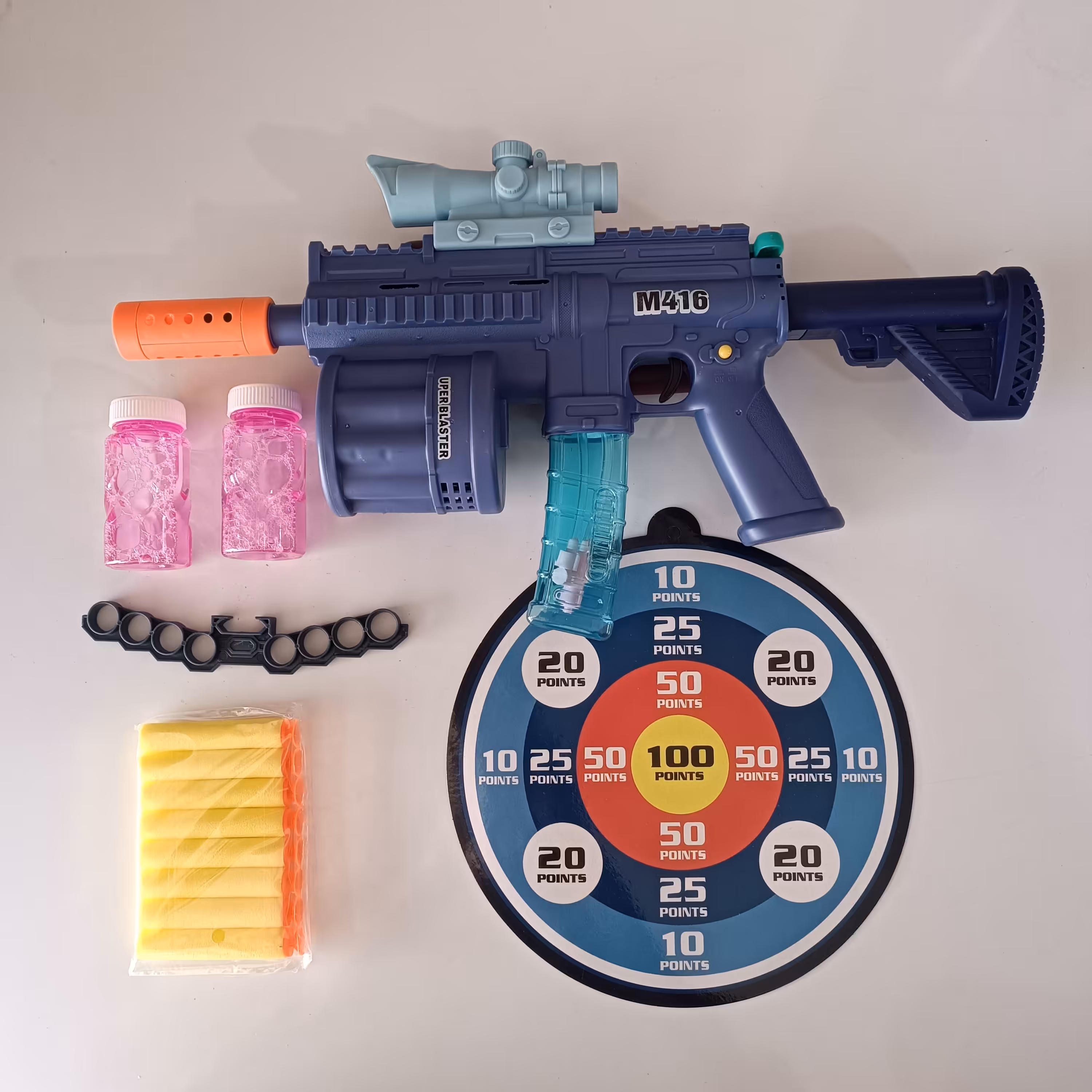 تفنگ سه کاره موزیکال حباب ساز تیر اسفنجی لیلیا