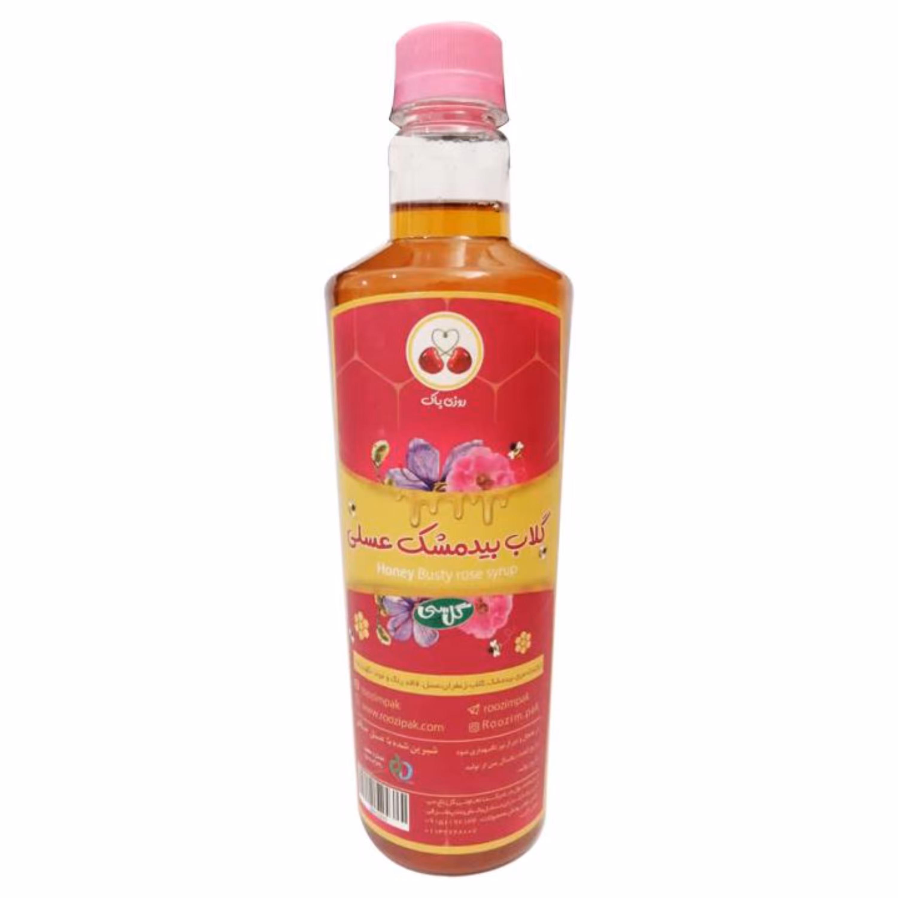 شربت گلاب بیدمشک عسلی- نیم لیتری- روزی پاک