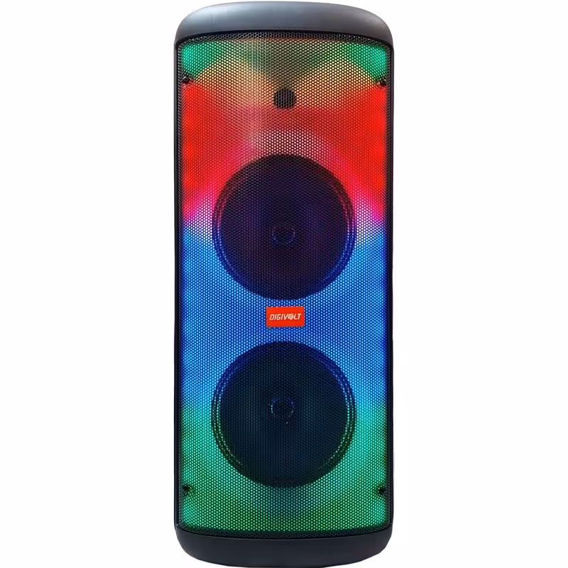 اسپیکر بلوتوثی قابل حمل چمدانی مدل dg1122رقص نور دار  به همراه میکروفن اورجینال 