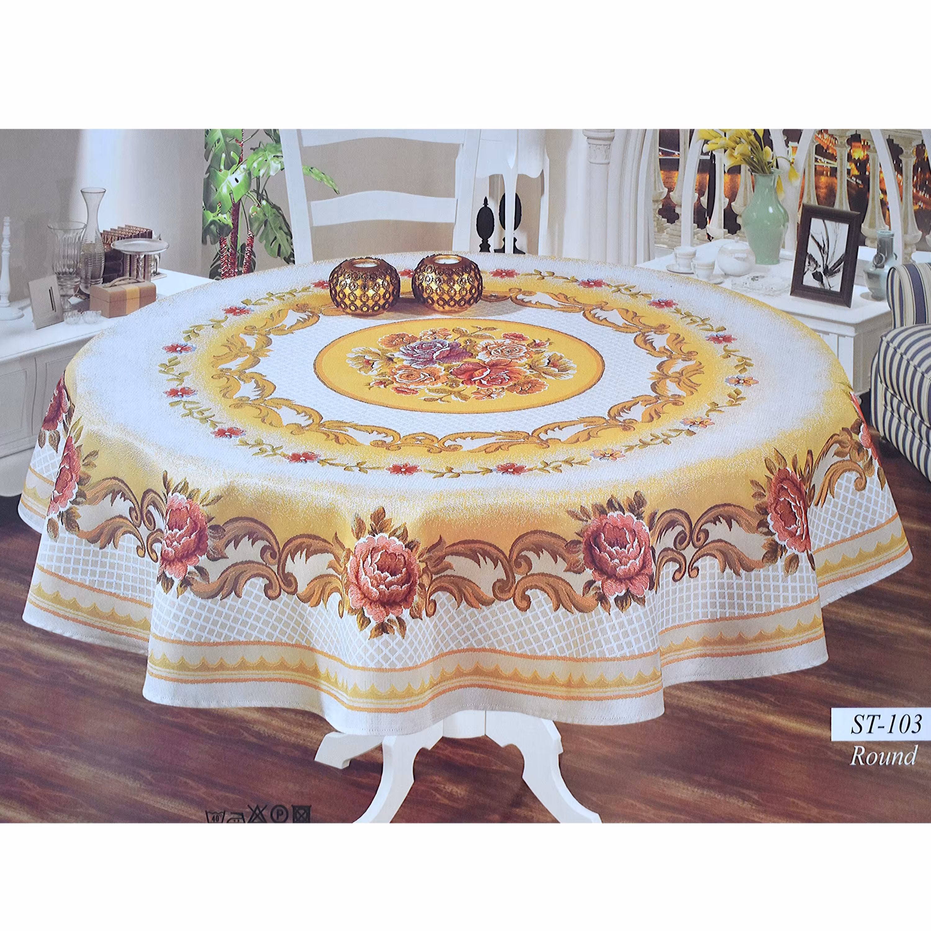 رومیزی گرد 4 نفره غذاخوری ساگول تک استیل st 103