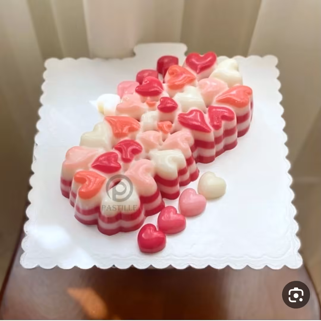 قالب ژله قلب قالب ژله کیکس پلاستیکی کیکس کف قلب دهانه 25سانت