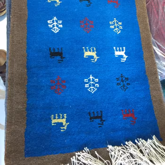 فرش گبه دستباف پشمی پادری سایز 60 در 90 سانتیمتر