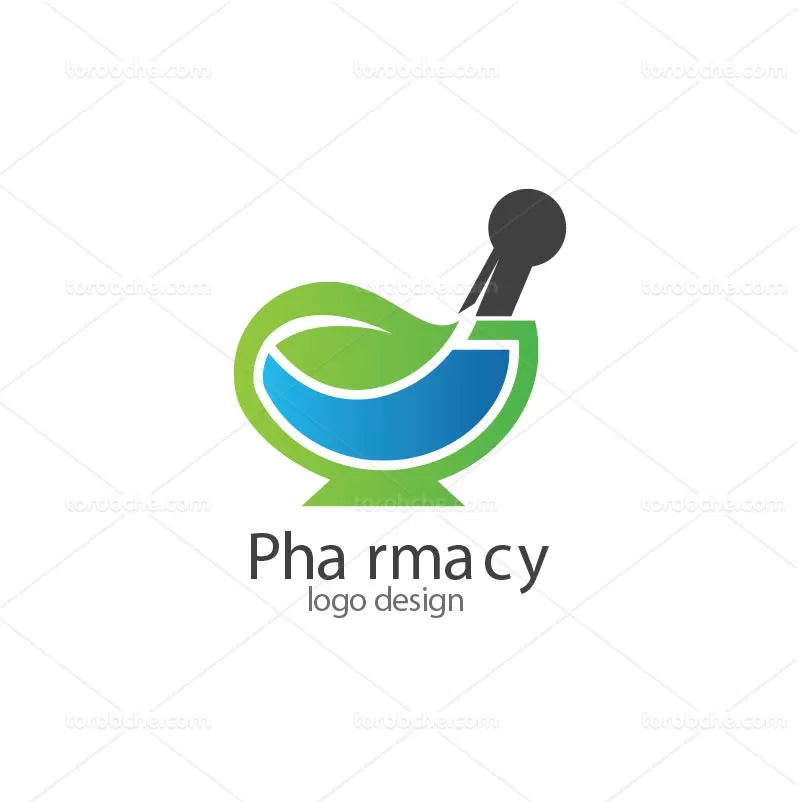 وکتور لوگو طب سنتی سبز رنگ | گرافیک با طعم تربچه