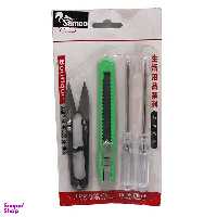 پیچ گوشتی سامکو (Samco) مدل YP-04 مجموعه 4 عددی به همراه کاتر و قیچی