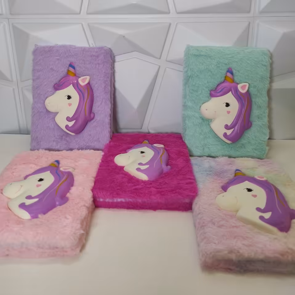 دفتر فانتزی طرح یونیکرن تک شاخ رنگین کمانی