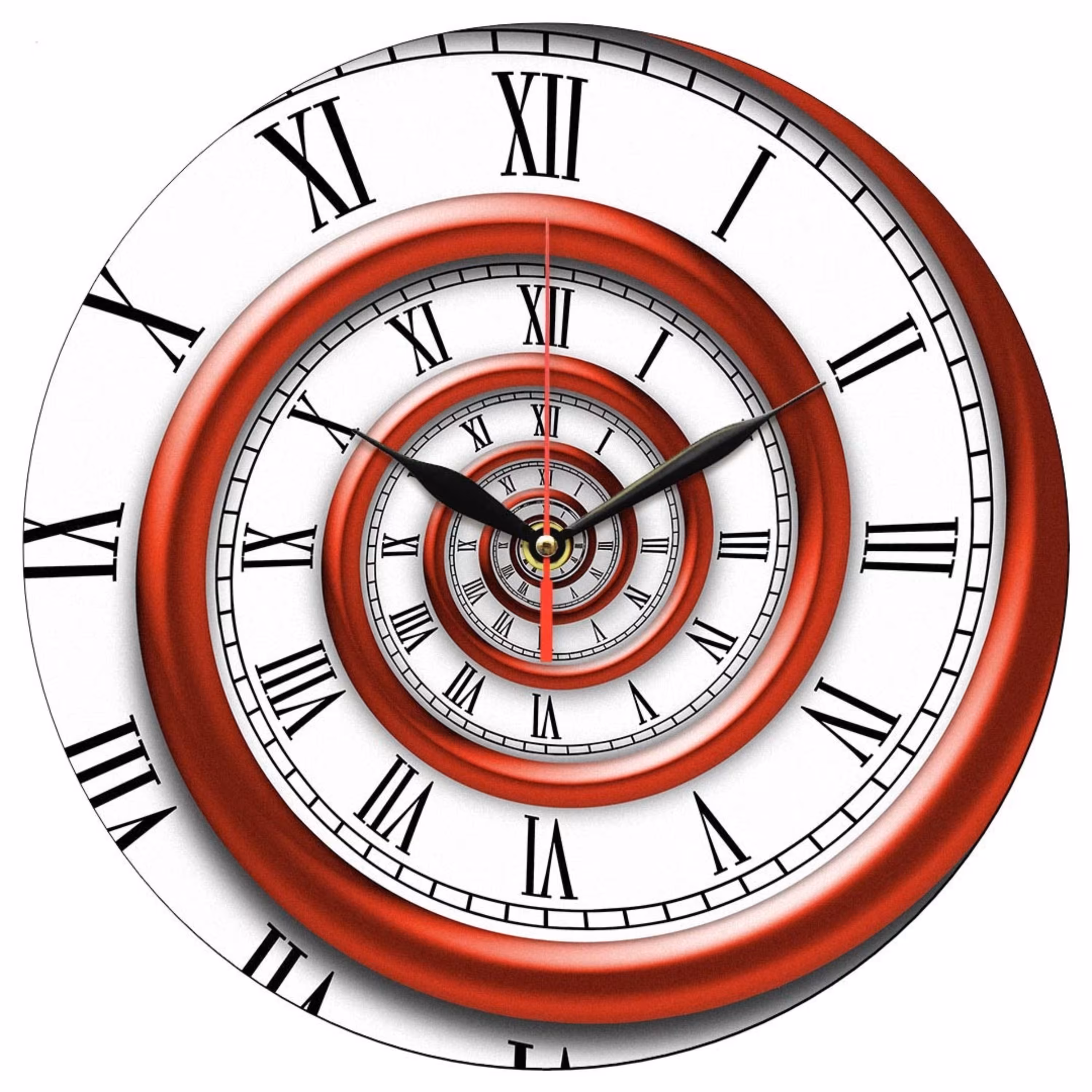 ساعت دیواری گرد مدل 1239R طرح مارپیچ بی نهایت قرمز قطر 30 سانتیمتر