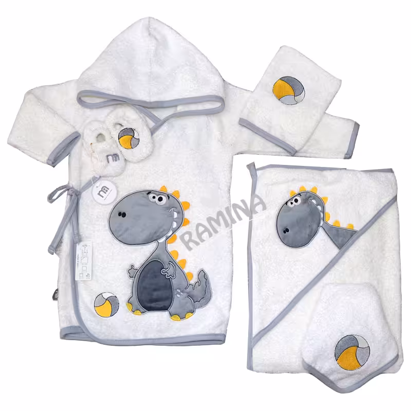 ست حوله نوزادی 5 تکه پسرانه طرح بچه دایناسور مادرکر Mothercare