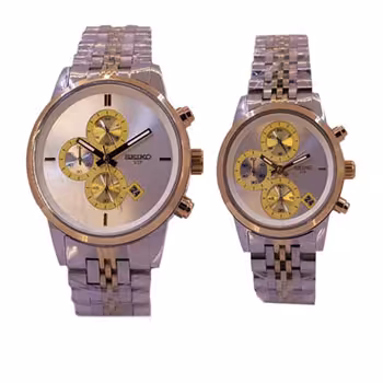 ساعت مچی ست سیکو کورنو گراف طلایی استیل | SEIKO VIP