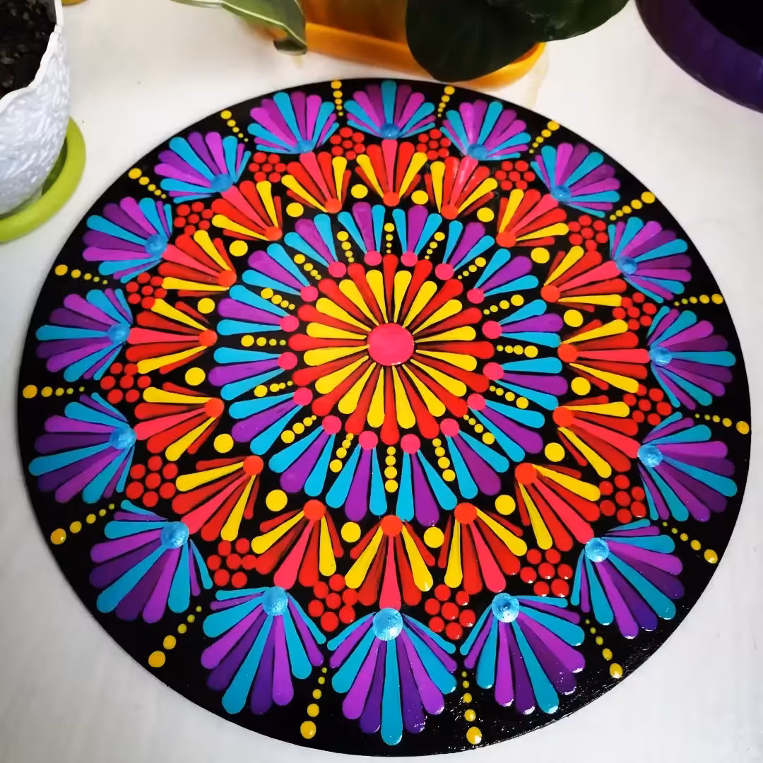 اسلایس چوبی با طرح دات ماندالا