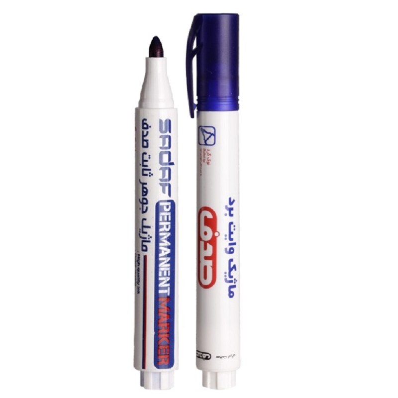 (فروش عمده) 60 عدد ماژیک وایت برد سر گِرد صدف Sadaf رنگ آبی