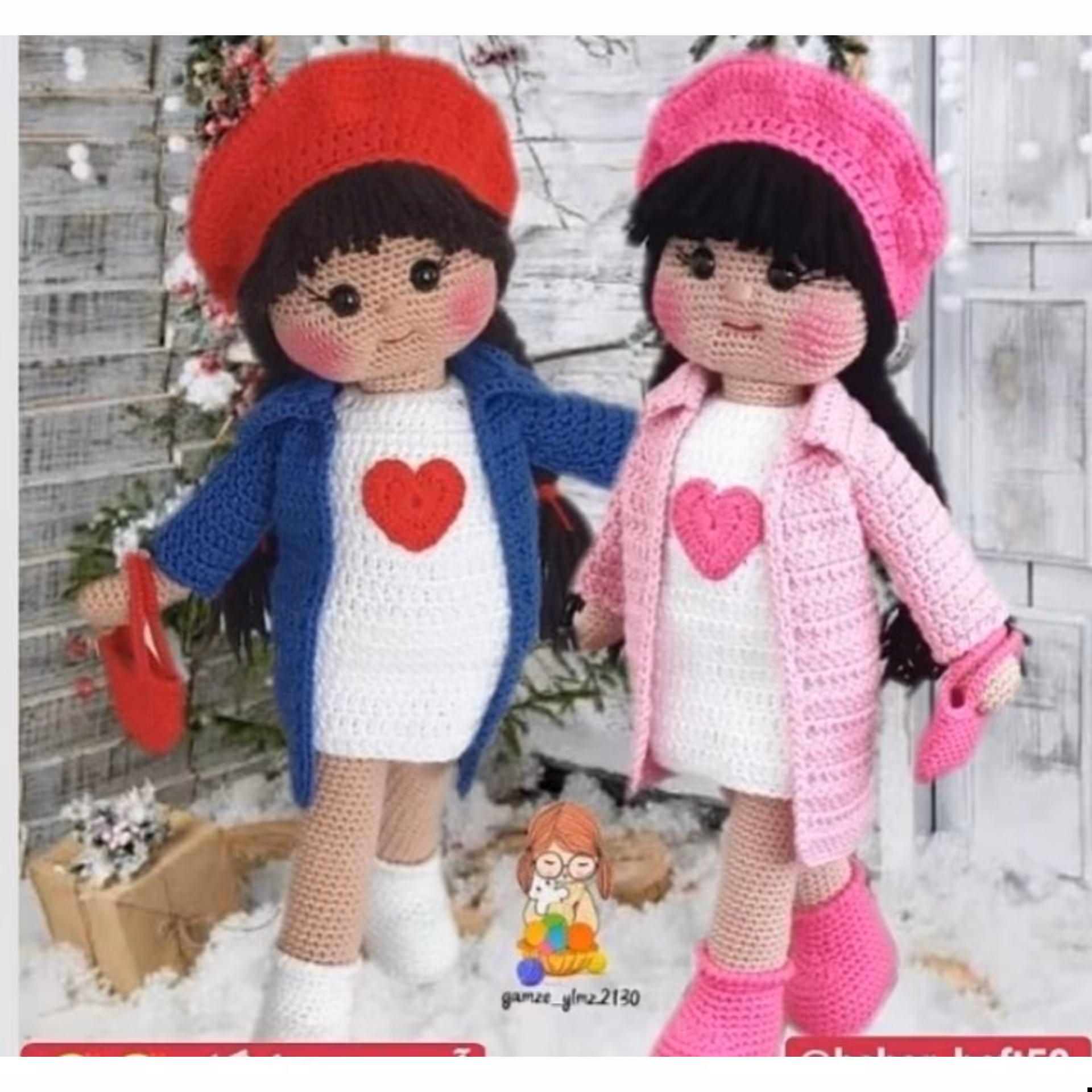 عروسک بافتنی دختر توپولی بافته شده از کاموای مرغوب ایرانی در رنگ بندی دلخواه مشتری. قیمت برای یک عدد است