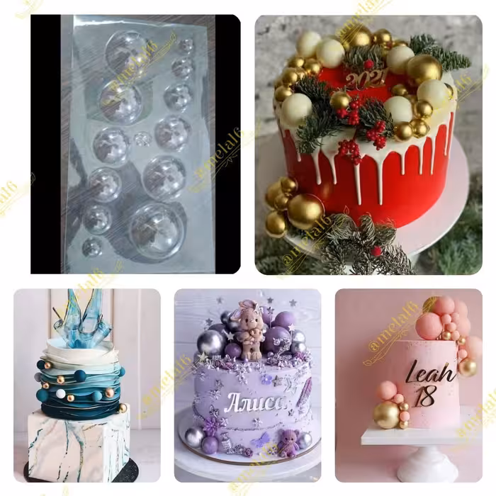 طلق نیمکره  طلق گوی در شش سایز 3و4و5و6و7و8 سانتبرای استفاده گوی های شکلاتی و زیبا