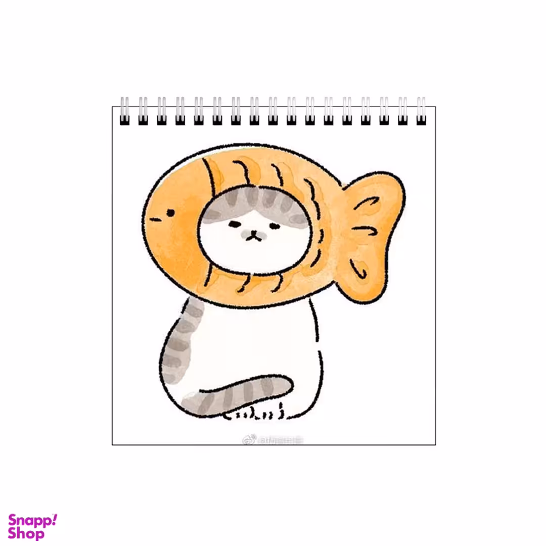 دفتر طراحی بامبیلیپ طرح گربه و ماهی کد 3699182