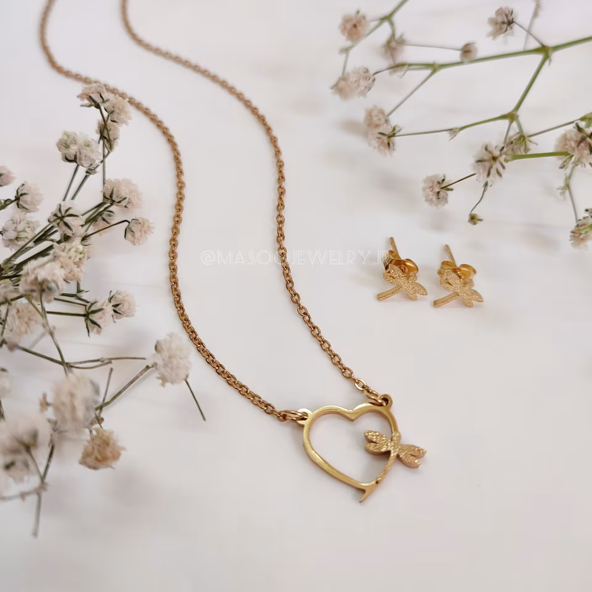 نیمست استیل طرح طلا مدل سنجاقک