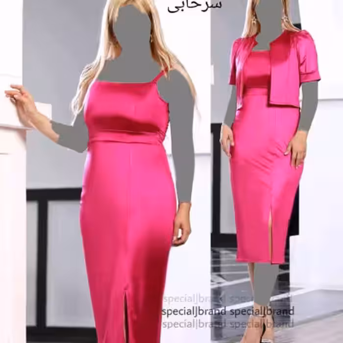 پیراهن مهمانی زنانه کرپ غواصی مدل کت سارافن النا