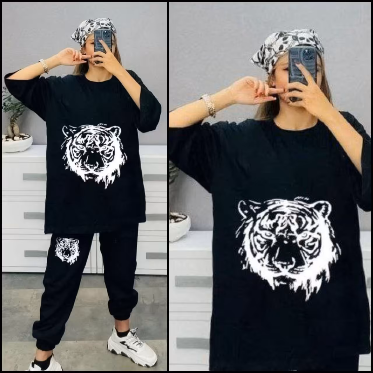 ست تیشرت شلوار لش  قواره دار