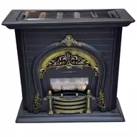 بخاری شومینه گازی تهران سوز 30 هزار مدل کلاسیک مشکی طلایی