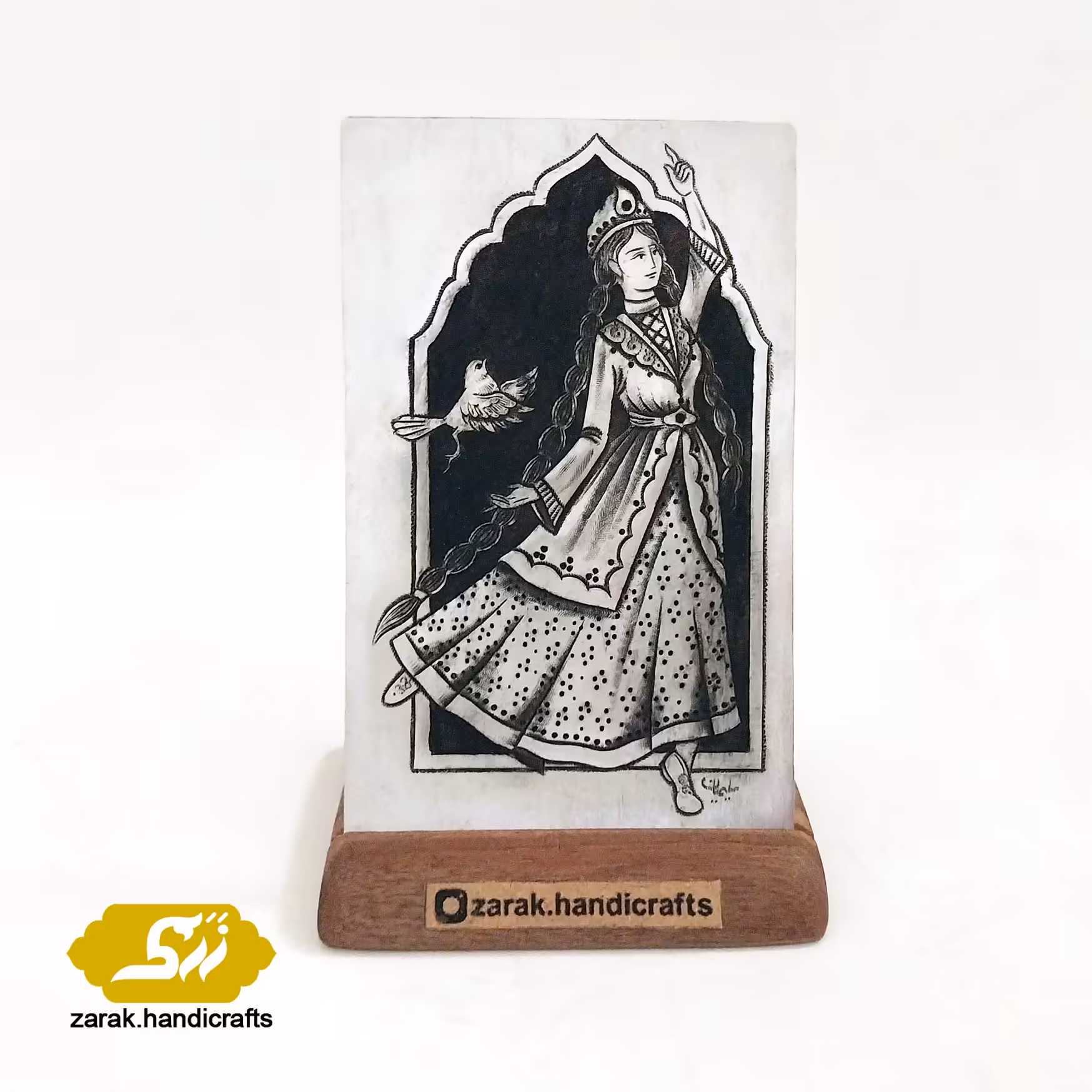 قلمزنی پلاک مینیاتوری (طرح تک فیگور)