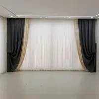 پرده کامل مخمل کالیفرنیا  و حریر ترک  پنجره 4متری