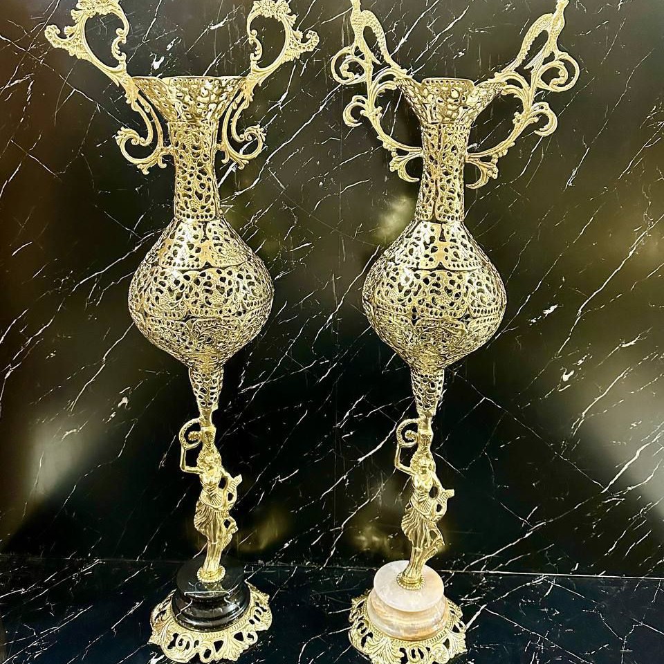 گلدان برنز بانو سنگی