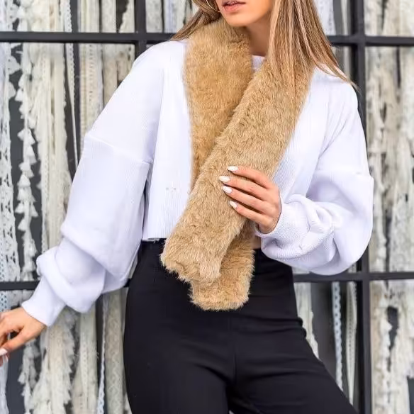 شال گردن جنس تدی،اندازه دقیق 125 سانت در 10سانت ارسال رایگان