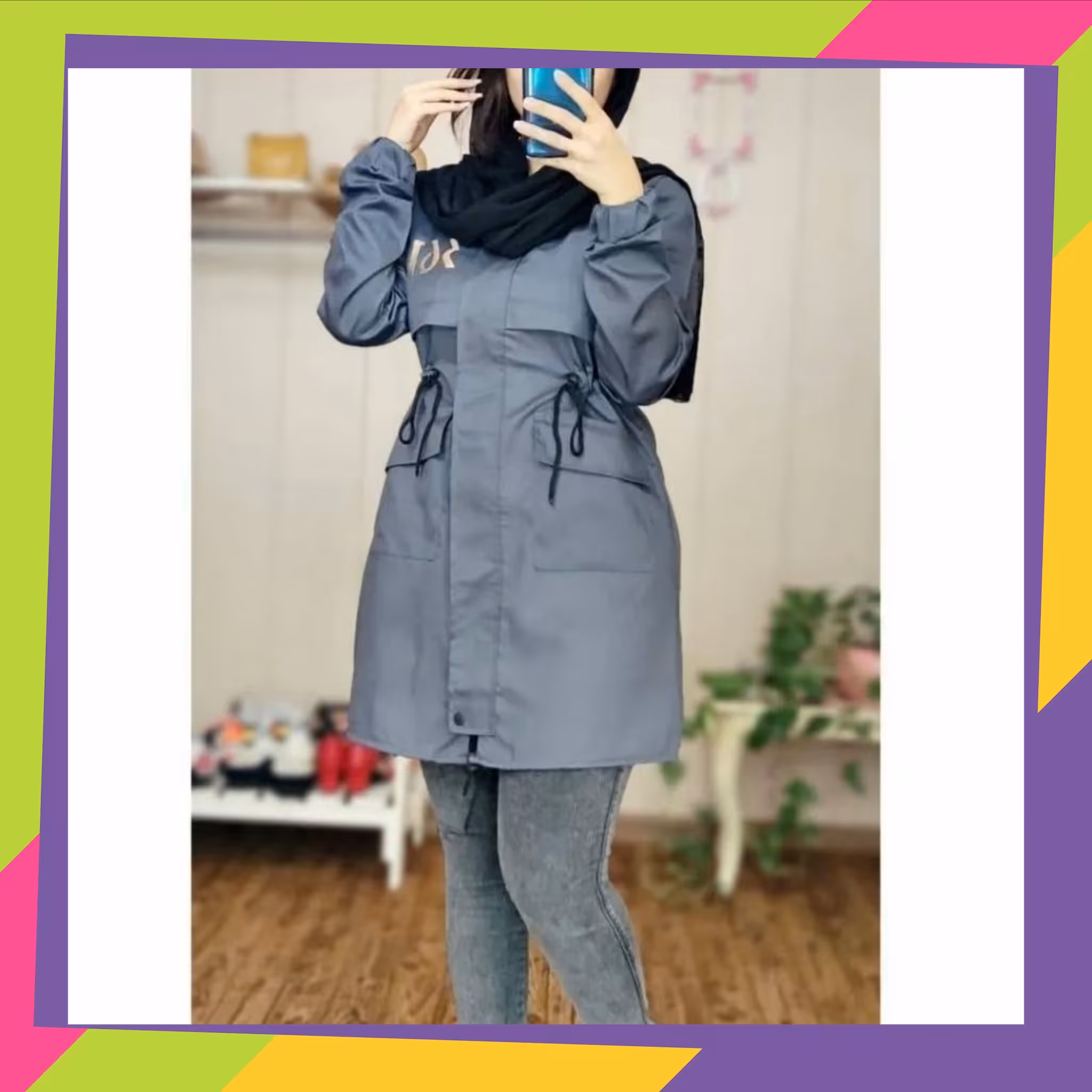  بارانی کوتاه  جنس میکرو، فری سایز