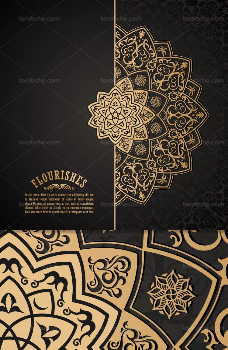 وکتور بکگراند شمسه طلایی | گرافیک با طعم تربچه