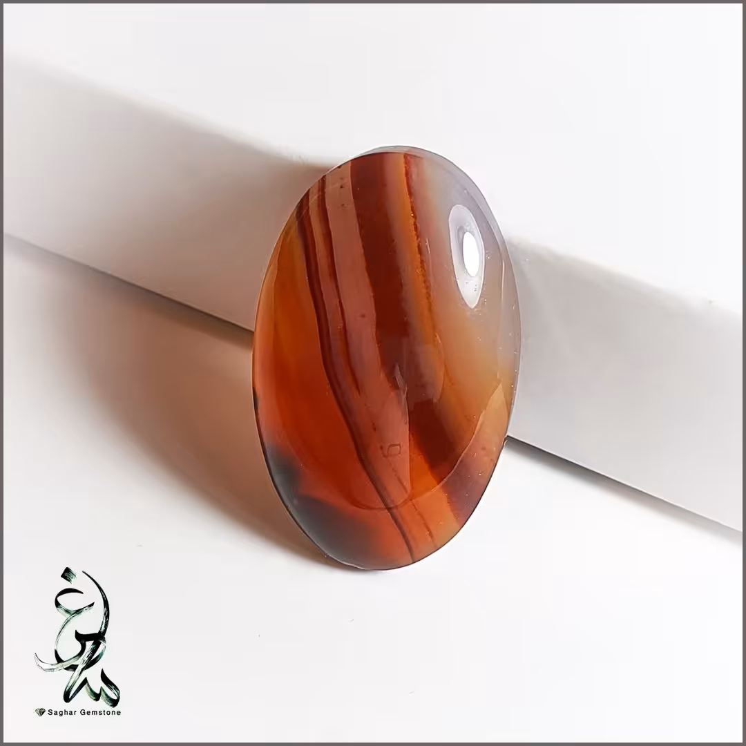 نگین سنگ عقیق سلیمانی سرخ تراش یمنی (عقیق خراسان) تراش دامله