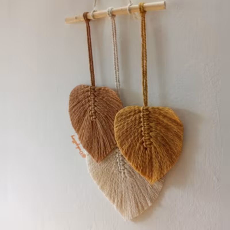 دیوارکوب برگ مکرومه طرح طلاکوب