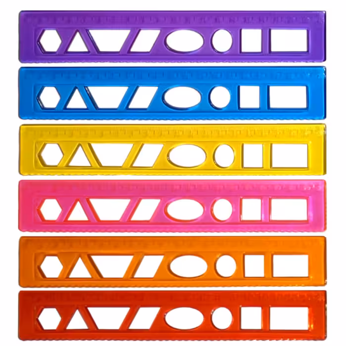 خط کش 20 سانتی متری کد DR001 بسته 6 عددی