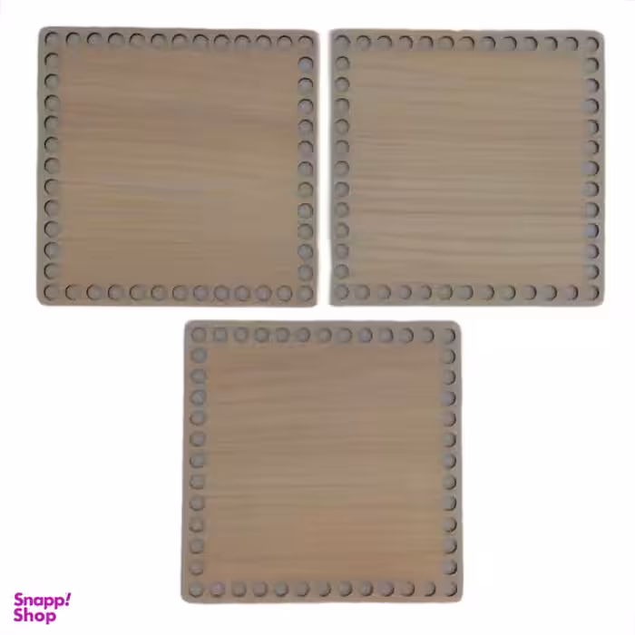 کفی تریکو بافی مدل مربع 15 کد M15-3 بسته 3 عددی