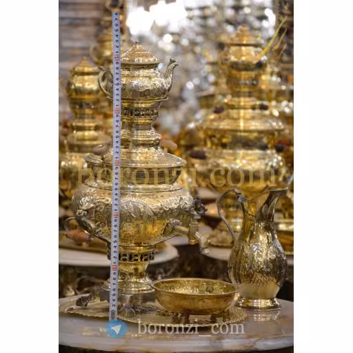 سماور 1 لیتری زغالی توپی قلمزنی